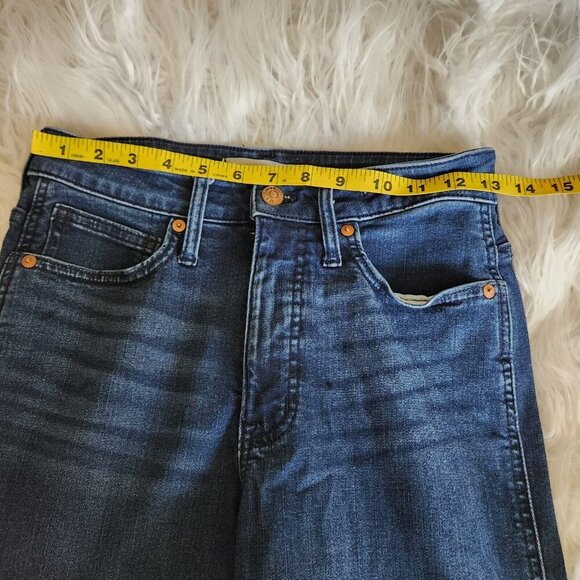 Madewell Curvy Stovepipe Jeans Womens 26T Blue‎ Straight Mid Rise Stretch 26x29" - Picture 7 of 12